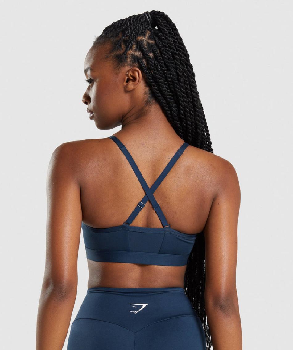 Sujetadores Deportivos Gymshark Ruched Mujer Azul Marino | CO 2103QMA